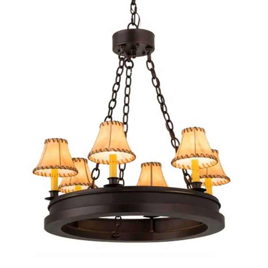 Meyda Tiffany Sullivan Ranch 6 Light 28" Wide Ring Chandelier - Image 1