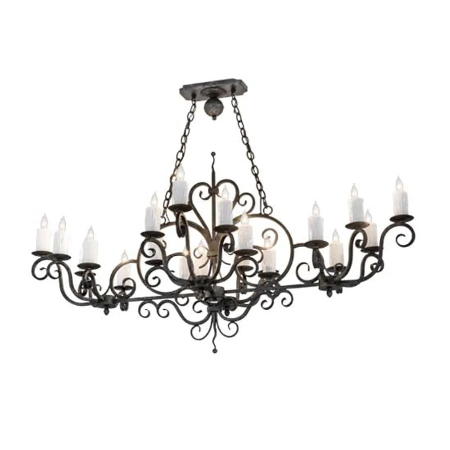 Meyda Tiffany Long Kean 20 Light 60″ Wide Taper Candle Linear Chandelier
