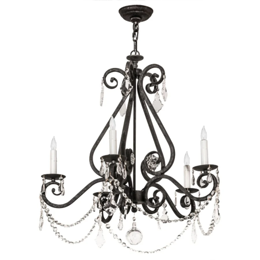 Meyda Tiffany Adrianna 5 Light 26" Wide Crystal Candle Style Chandelier - Image 3