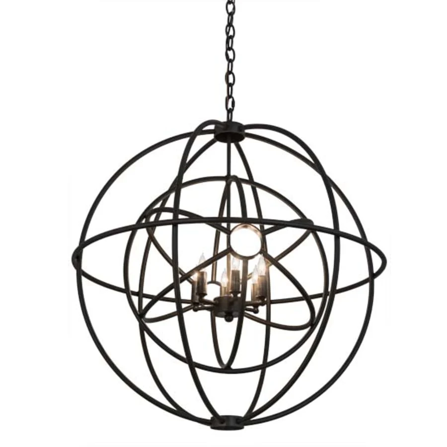 Meyda Tiffany Atom Enerjisi 6 Light 30" Wide Taper Candle Globe Chandelier - Image 1