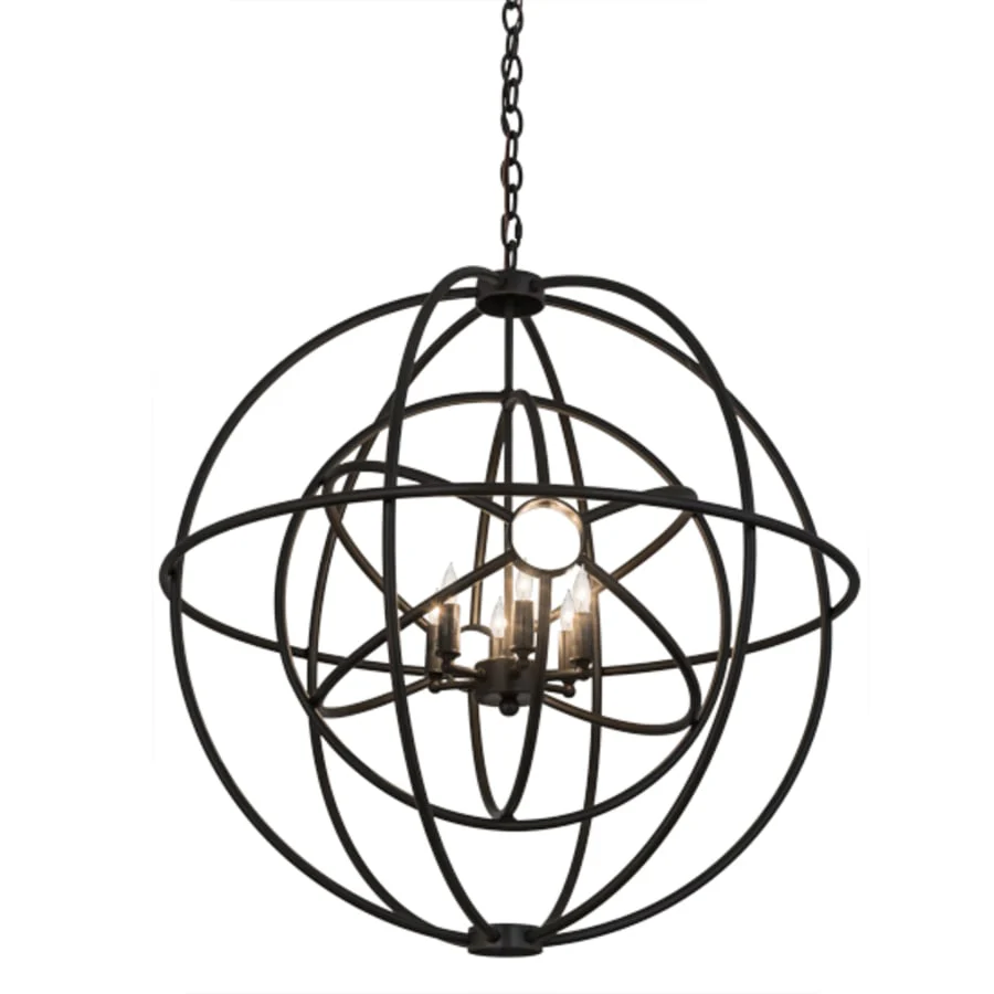 Meyda Tiffany Atom Enerjisi 6 Light 30" Wide Taper Candle Globe Chandelier - Image 2