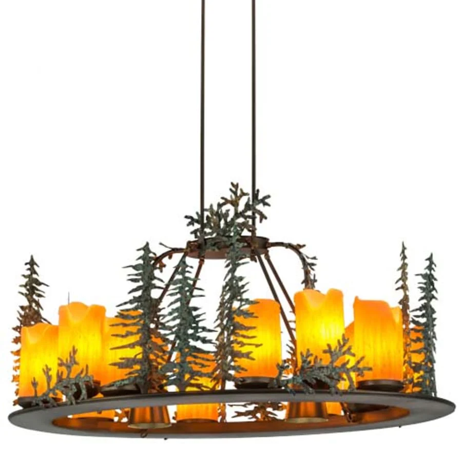 Meyda Tiffany Long Tall Pines 12 Light 27" Wide Ring Chandelier - Image 1