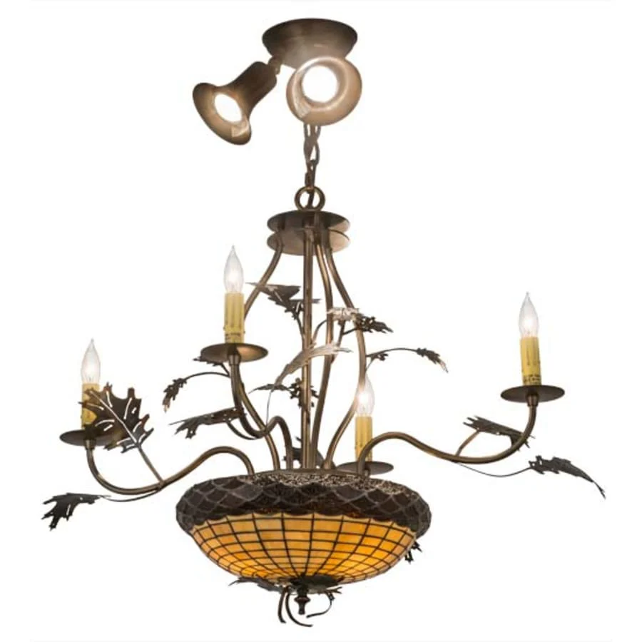 Meyda Tiffany Greenbriar Oak 5 Light 30" Wide Taper Candle Style Chandelier - Image 1