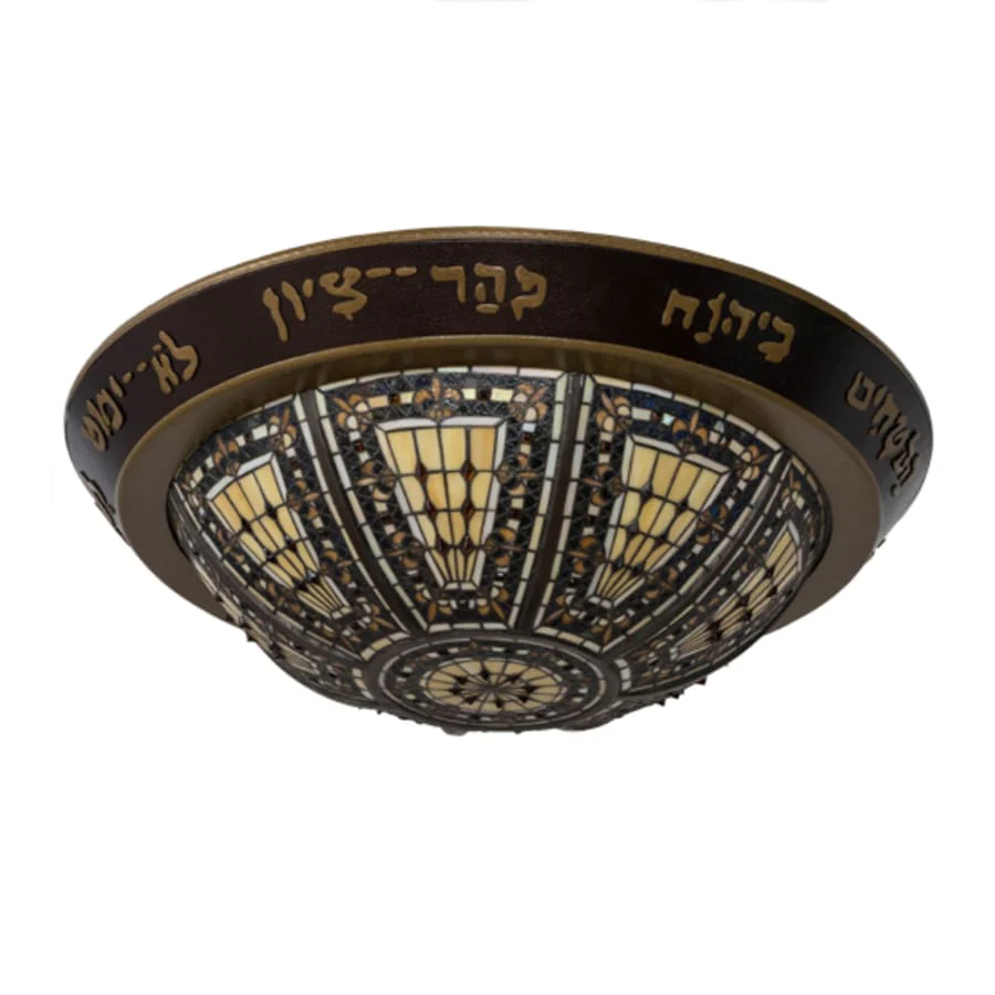 Meyda Tiffany Fleur-de-lis 6 Light 30" Wide Flush Mount Bowl Ceiling Fixture - Image 3