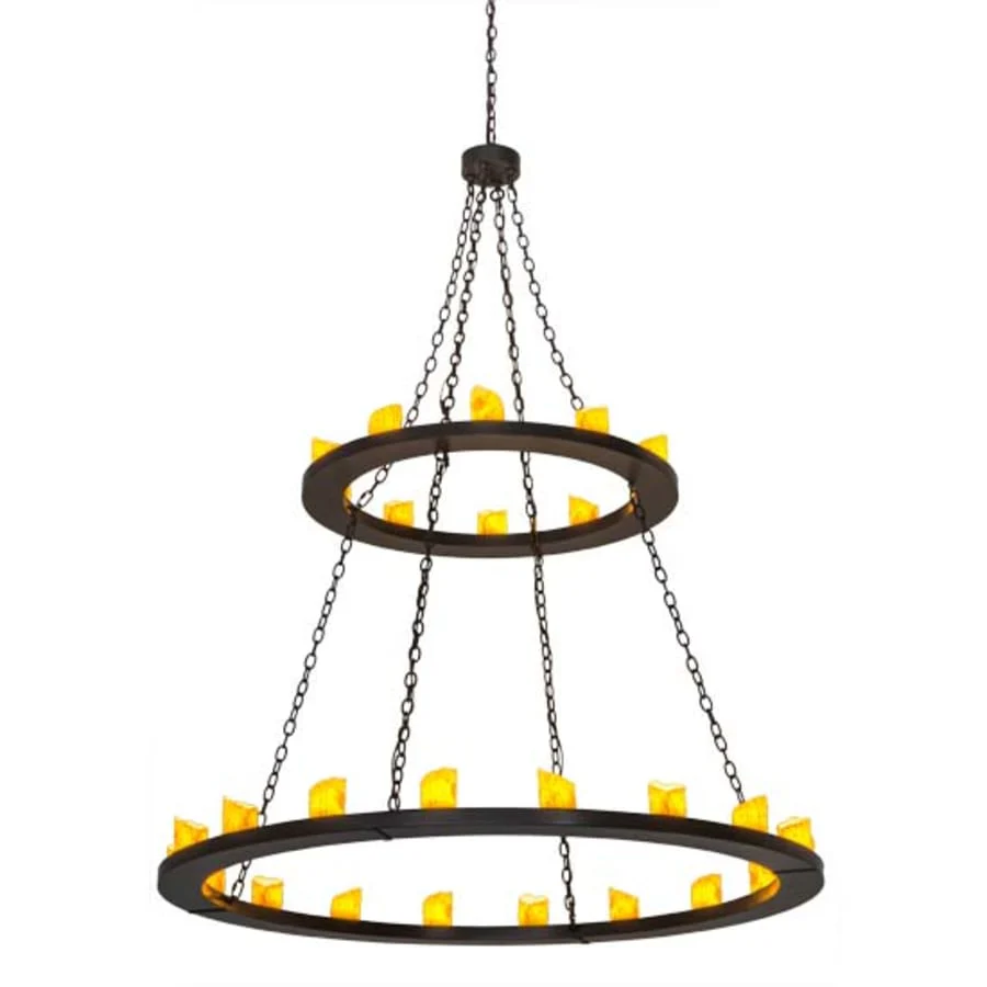 Meyda Tiffany Loxley 28 Light 60" Wide Pillar Candle Ring Chandelier - Image 1