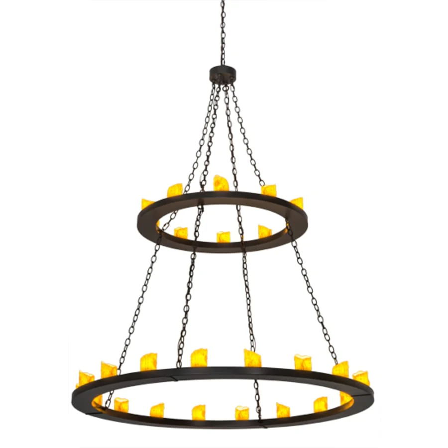 Meyda Tiffany Loxley 28 Light 60" Wide Pillar Candle Ring Chandelier - Image 2