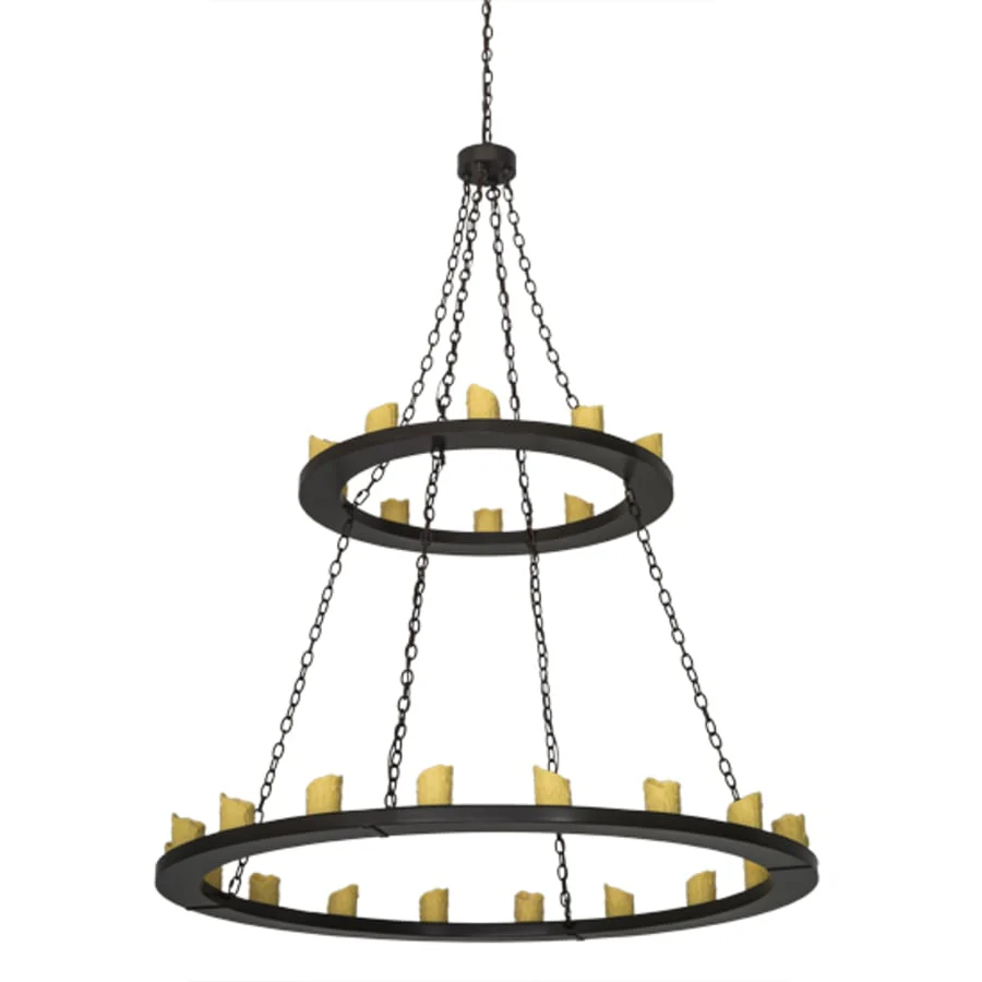 Meyda Tiffany Loxley 28 Light 60" Wide Pillar Candle Ring Chandelier - Image 3