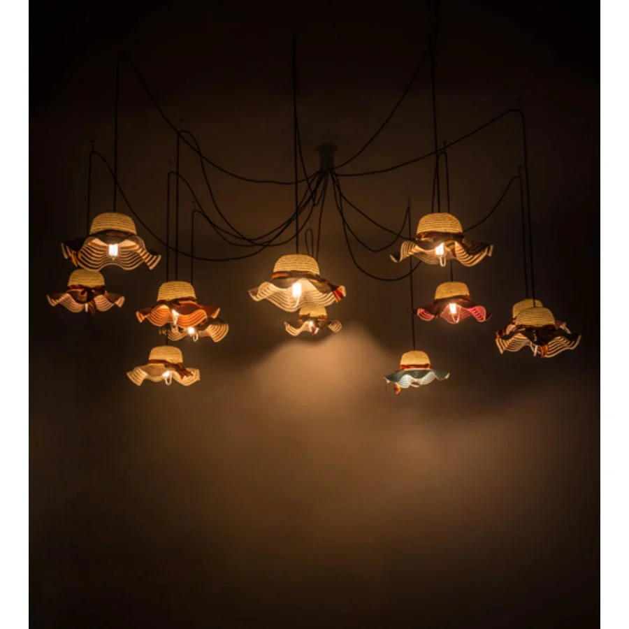 Meyda Tiffany Castiliolite Cappelli 12 Light Adjustable Width Abstract Multi Light Pendant - Image 1
