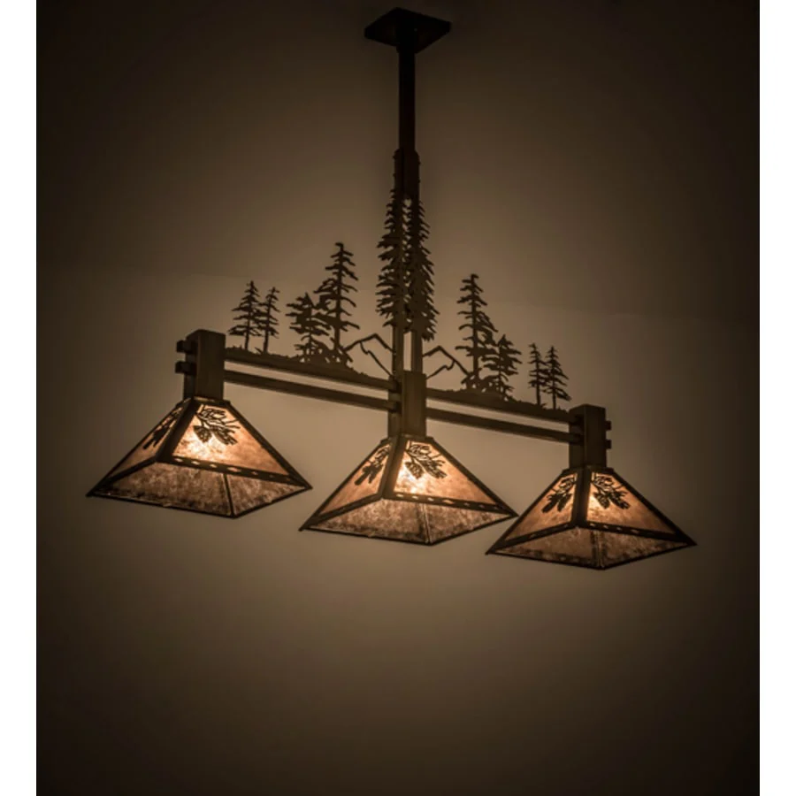 Meyda Tiffany Tall Pines 3 Light 46" Wide Linear Pendant - Image 1