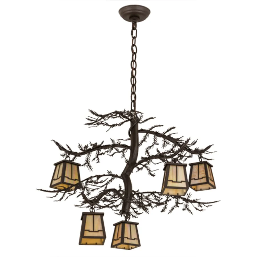 Meyda Tiffany Pine Branch Valley View 5 Light 29" Wide Chandelier - Image 3