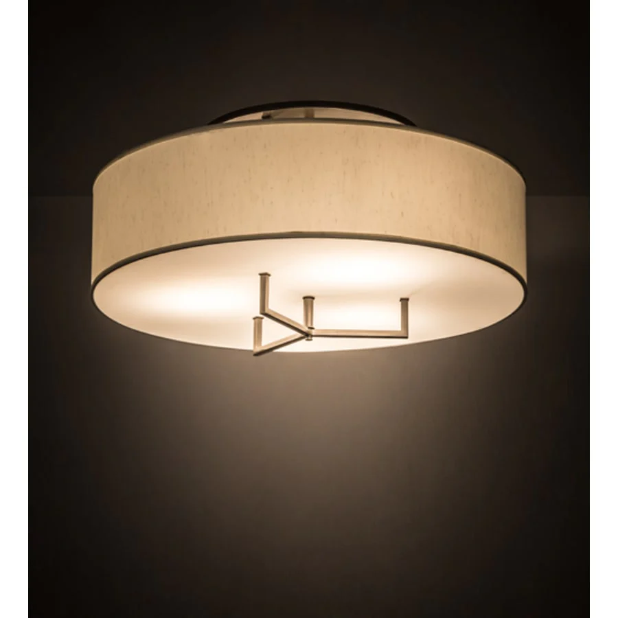 Meyda Tiffany Cilindro 3 Light 30" Wide Flush Mount Drum Ceiling Fixture - Image 1