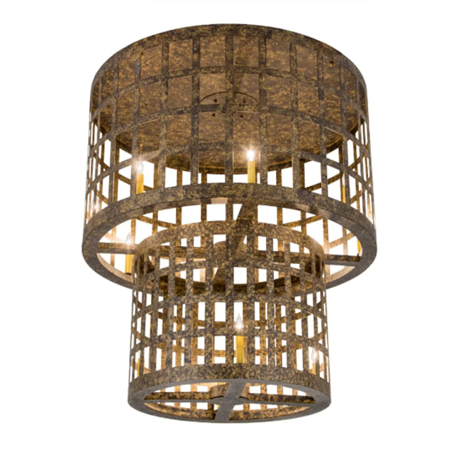 Meyda Tiffany Cilindro Golpe 12 Light 40" Wide Flush Mount Ceiling Fixture - Image 1