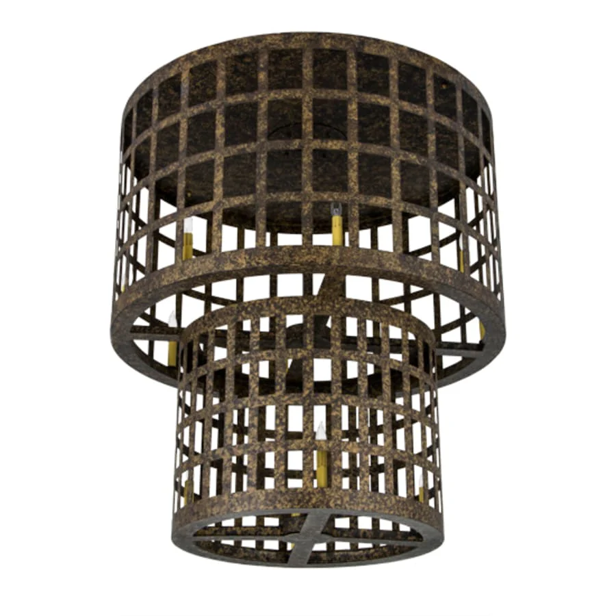 Meyda Tiffany Cilindro Golpe 12 Light 40" Wide Flush Mount Ceiling Fixture - Image 3