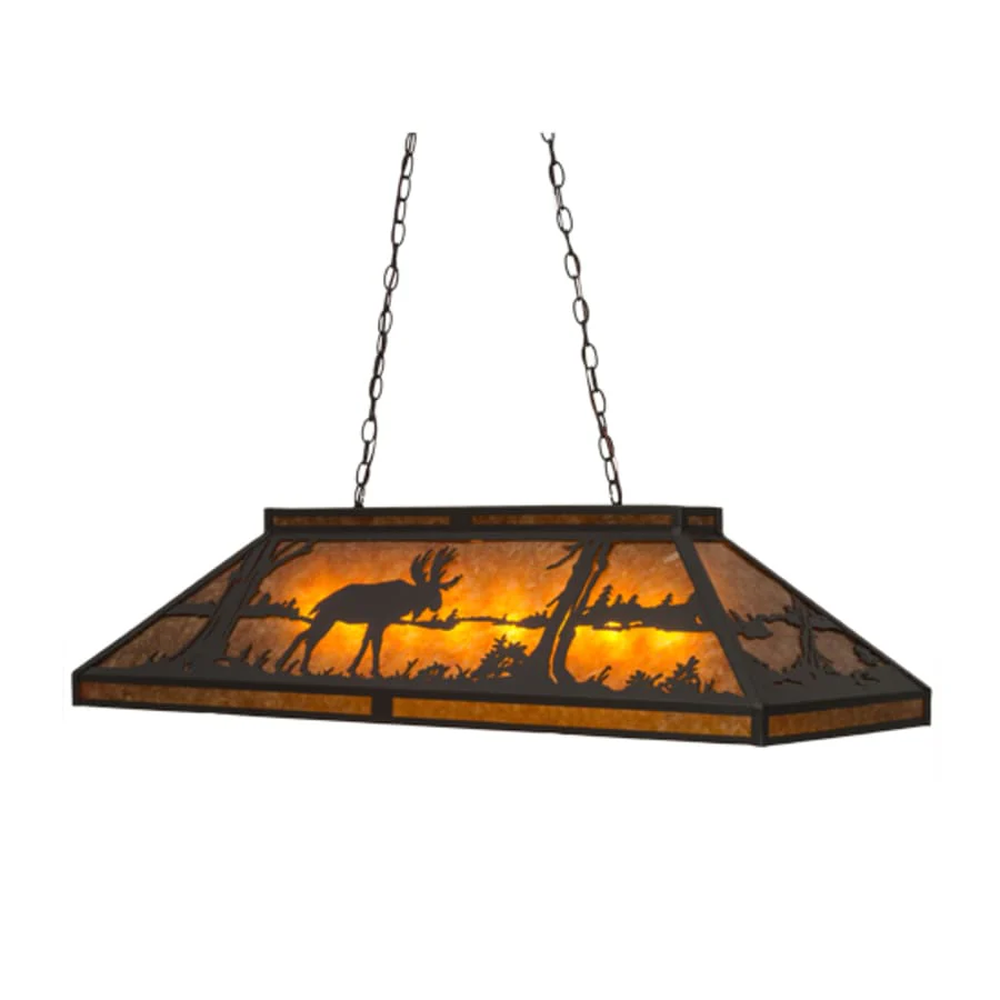 Meyda Tiffany Moose and Black Bear 9 Light 48" Wide Linear Pendant - Image 2