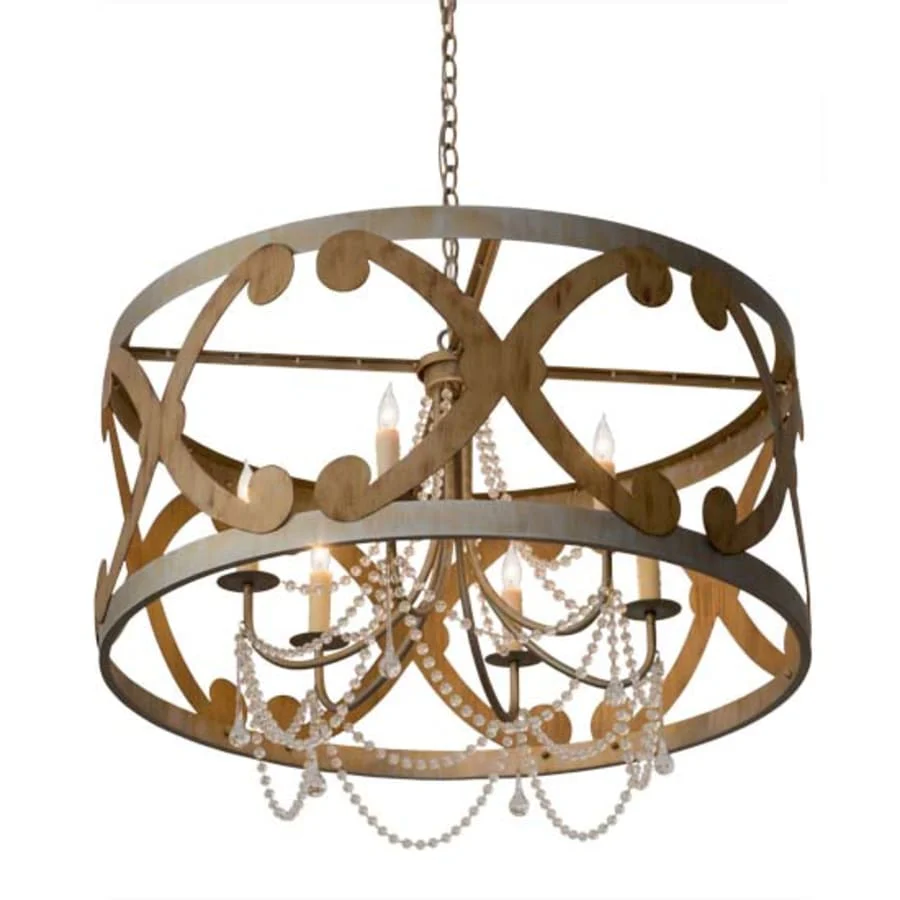 Meyda Tiffany Pradelles 6 Light 36" Wide Beaded Drum Chandelier - Image 1