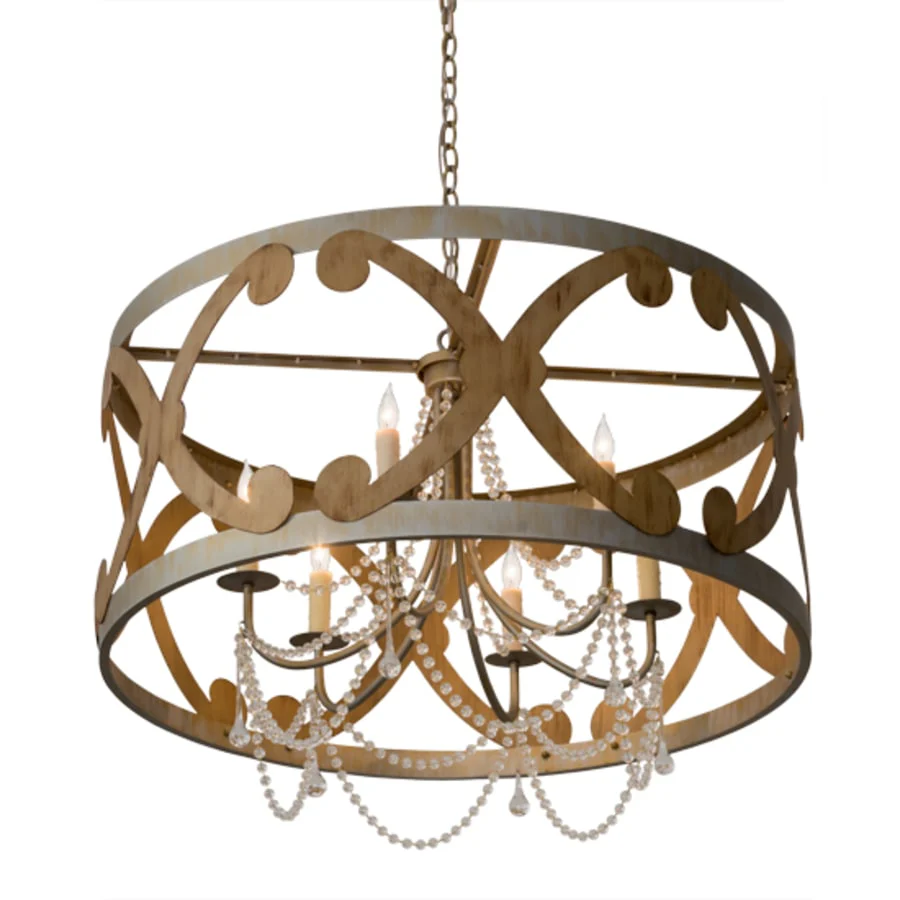 Meyda Tiffany Pradelles 6 Light 36" Wide Beaded Drum Chandelier - Image 2