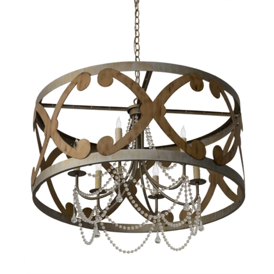 Meyda Tiffany Pradelles 6 Light 36" Wide Beaded Drum Chandelier - Image 3