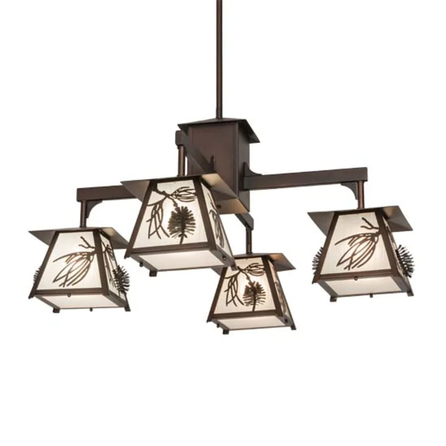 Meyda Tiffany Scotch Pine 4 Light 40" Wide Chandelier - Image 1