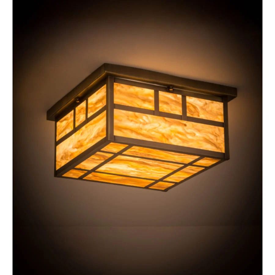 Meyda Tiffany Hyde Park Double Bar Mission 4 Light 29" Wide Flush Mount Square Ceiling Fixture - Image 2