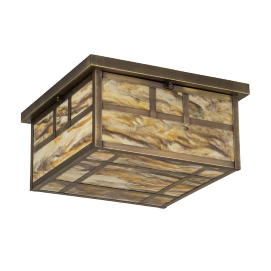 Meyda Tiffany Hyde Park Double Bar Mission 4 Light 29" Wide Flush Mount Square Ceiling Fixture - Image 3
