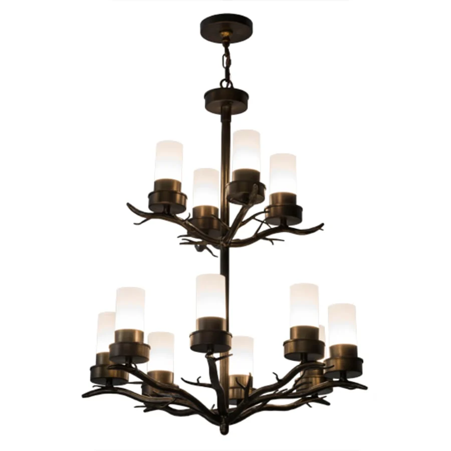 Meyda Tiffany Winter Solstice 12 Light 30" Wide Pillar Candle Chandelier - Image 2