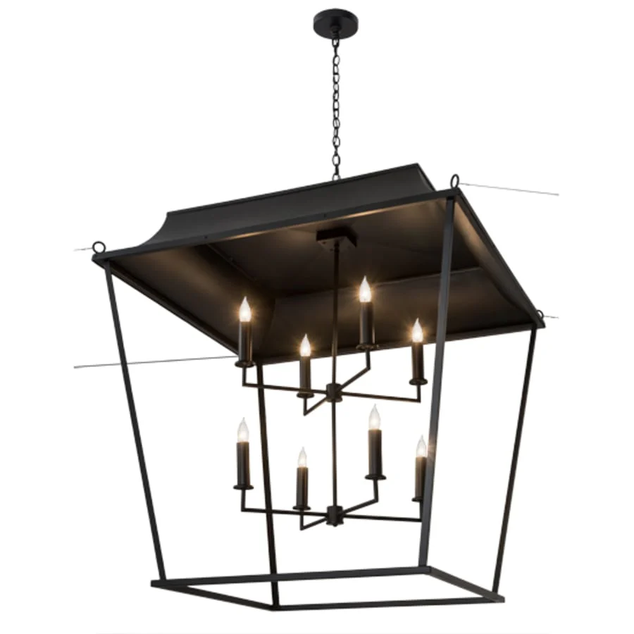 Meyda Tiffany Bastille Omega 8 Light 61" Wide Taper Candle Pendant - Image 2