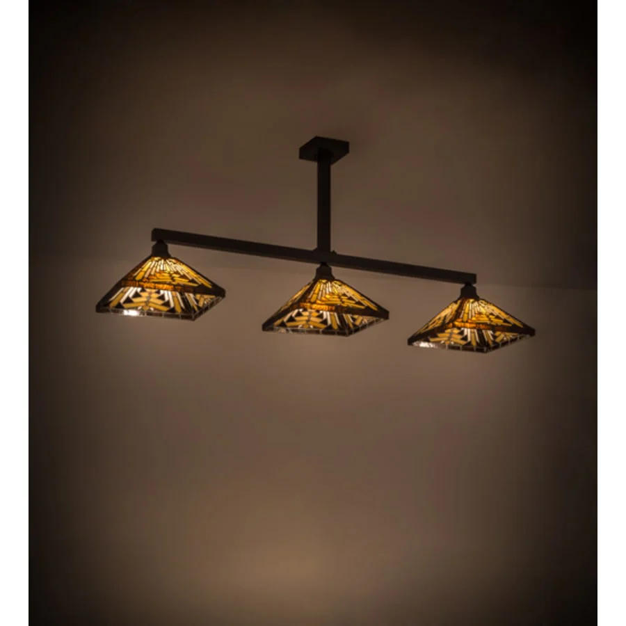 Meyda Tiffany Mission 3 Light 64" Wide Linear Pendant - Image 1