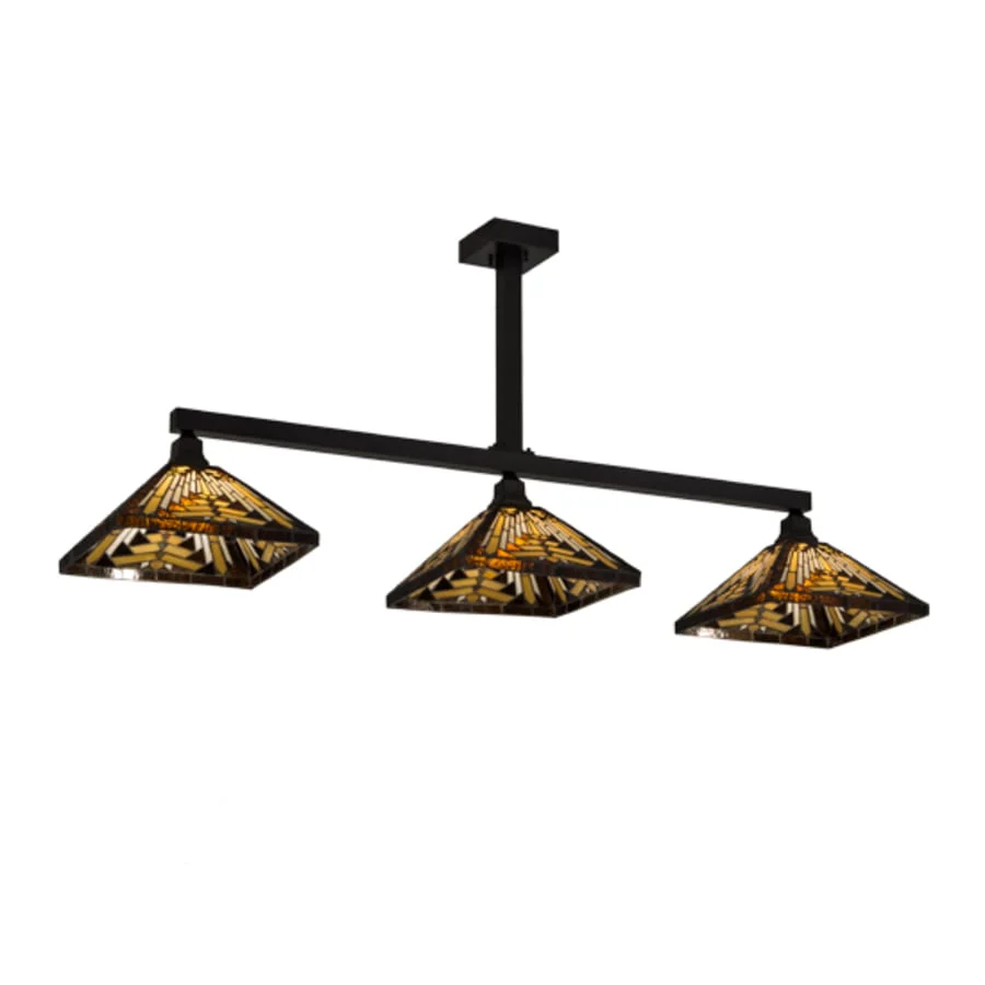 Meyda Tiffany Mission 3 Light 64" Wide Linear Pendant - Image 3