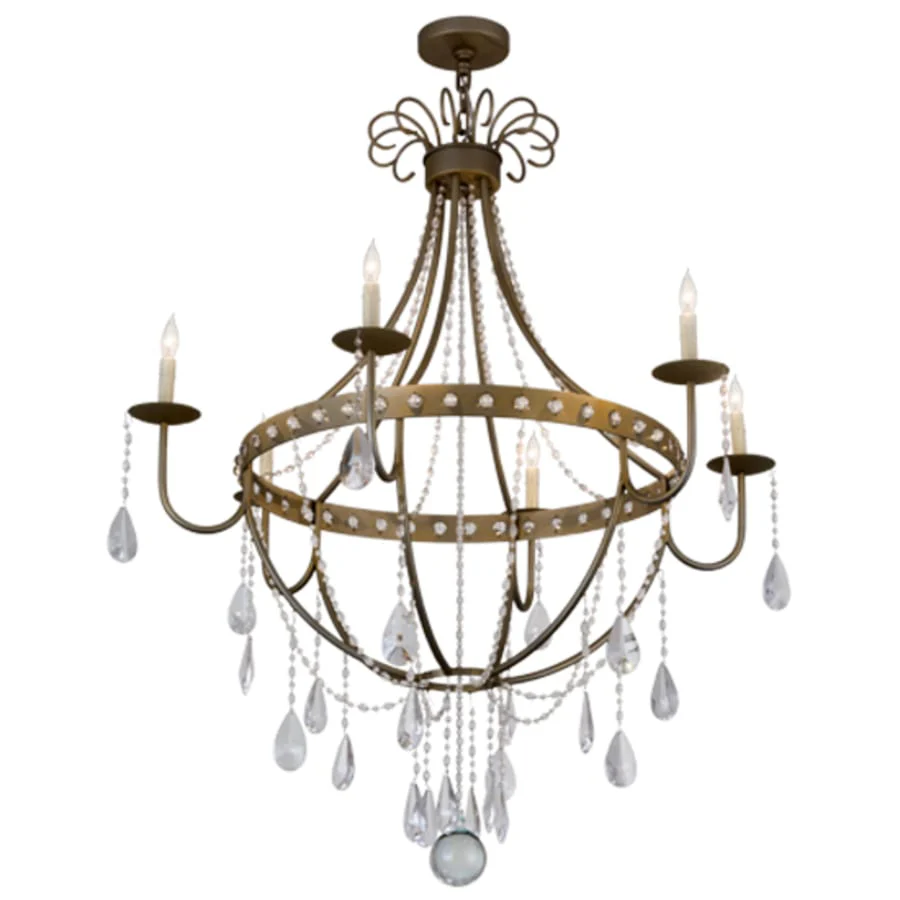 Meyda Tiffany Azaleia 6 Light 42" Wide Crystal Candle Style Chandelier - Image 2