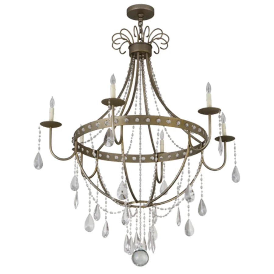 Meyda Tiffany Azaleia 6 Light 42" Wide Crystal Candle Style Chandelier - Image 3