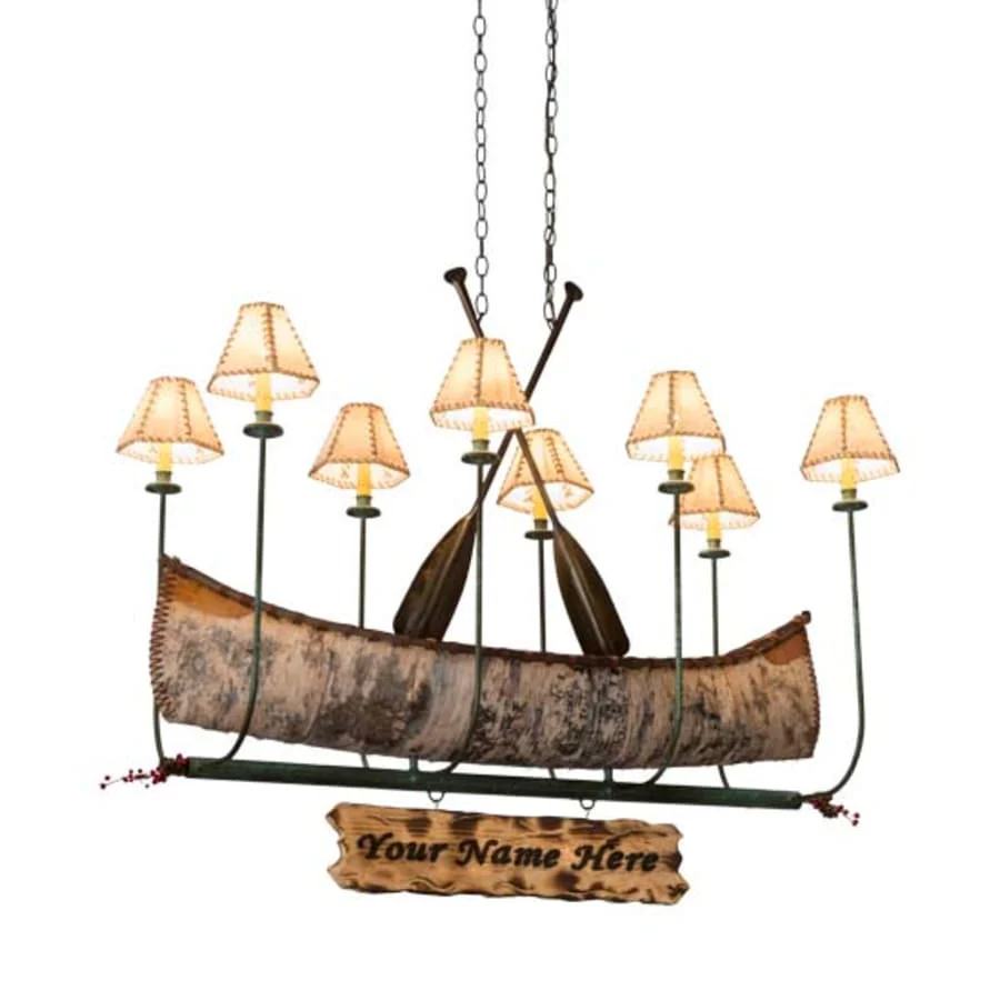 Meyda Tiffany Personalized Canoe 8 Light 51" Wide Linear Chandelier - Image 1