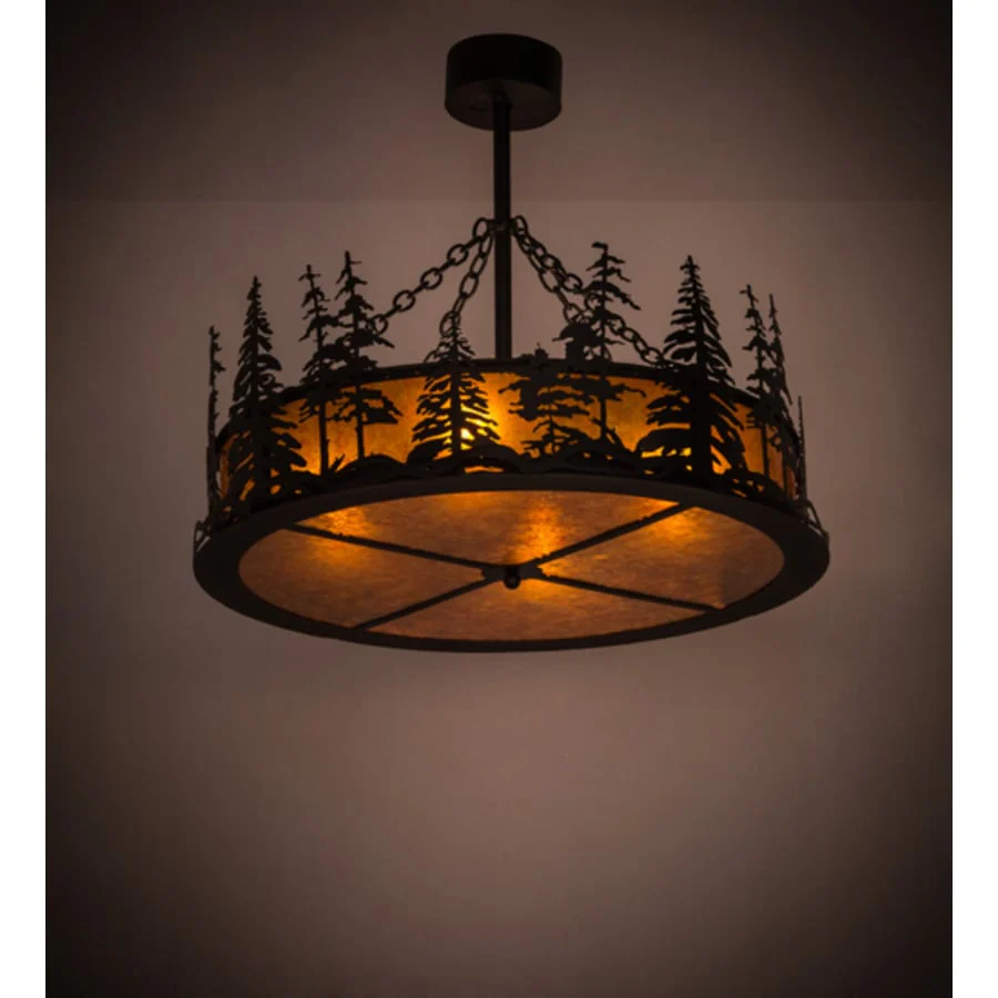 Meyda Tiffany Tall Pines 4 Light 36" Wide Pendant - Image 1