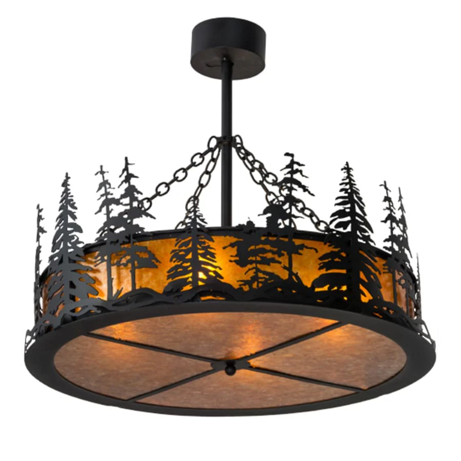 Meyda Tiffany Tall Pines 4 Light 36" Wide Pendant - Image 3