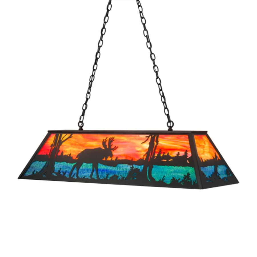 Meyda Tiffany Moose at Lake 6 Light 48" Wide Linear Pendant - Image 2