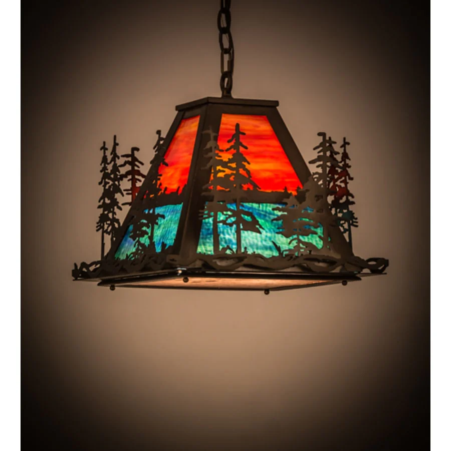 Meyda Tiffany Tall Pines 3 Light 22" Wide Pendant - Image 1