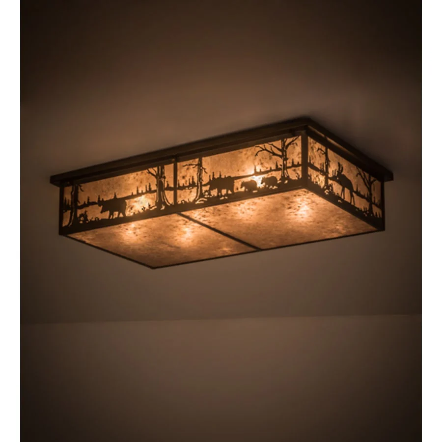 Meyda Tiffany Bears and Moose at Lake 8 Light 35" Wide Flush Mount Ceiling Fixture - Image 2