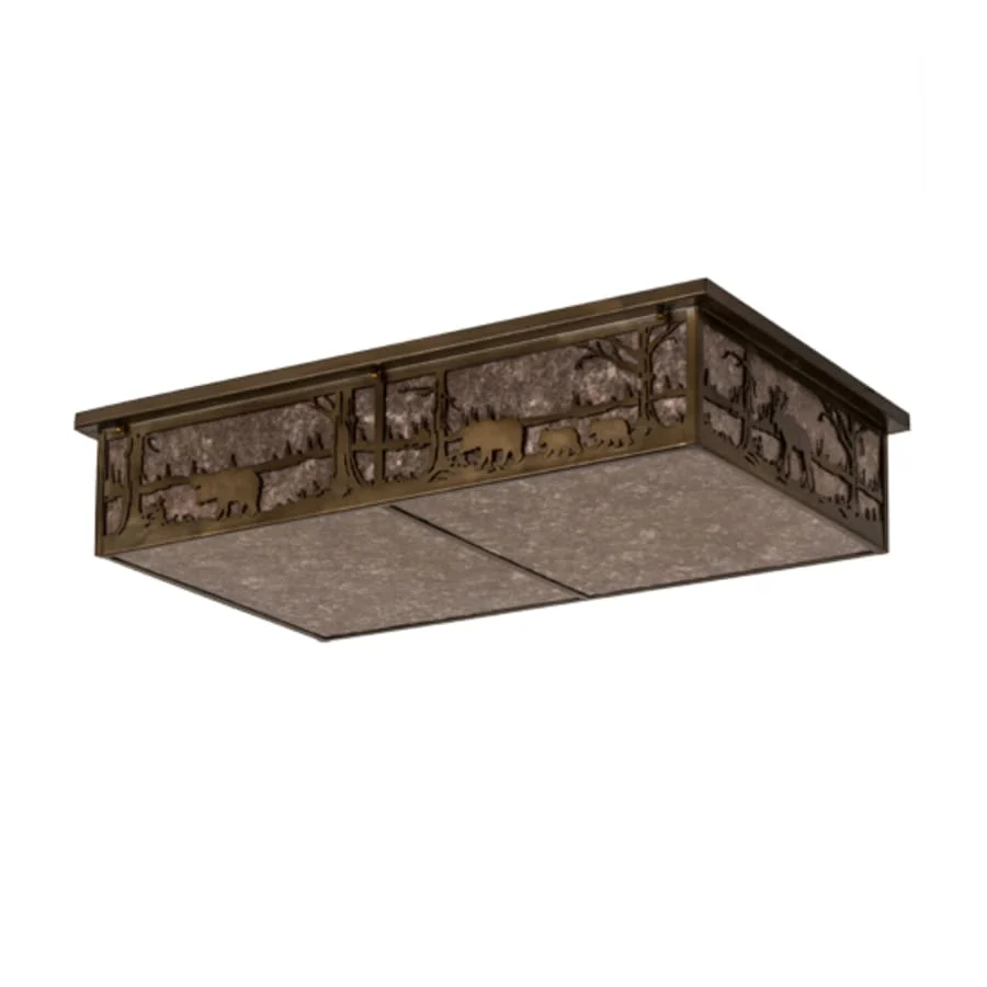 Meyda Tiffany Bears and Moose at Lake 8 Light 35" Wide Flush Mount Ceiling Fixture - Image 3