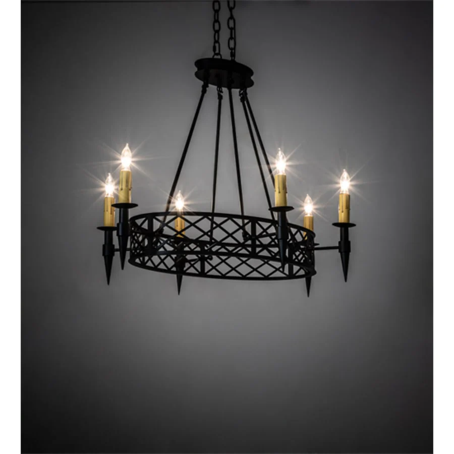 Meyda Tiffany Topridge 6 Light 28" Wide Taper Candle Style Chandelier - Image 2