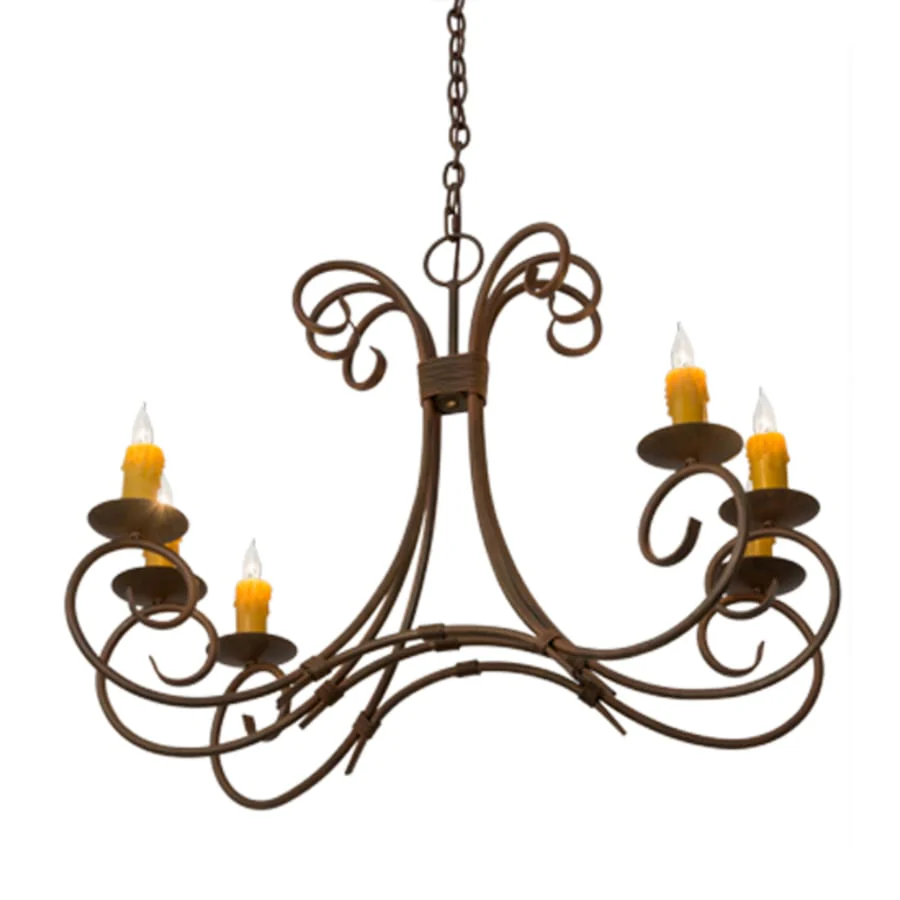 Meyda Tiffany Long Elon 6 Light 36" Wide Taper Candle Style Chandelier - Image 2