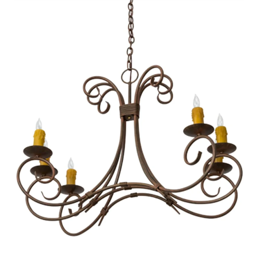 Meyda Tiffany Long Elon 6 Light 36" Wide Taper Candle Style Chandelier - Image 3