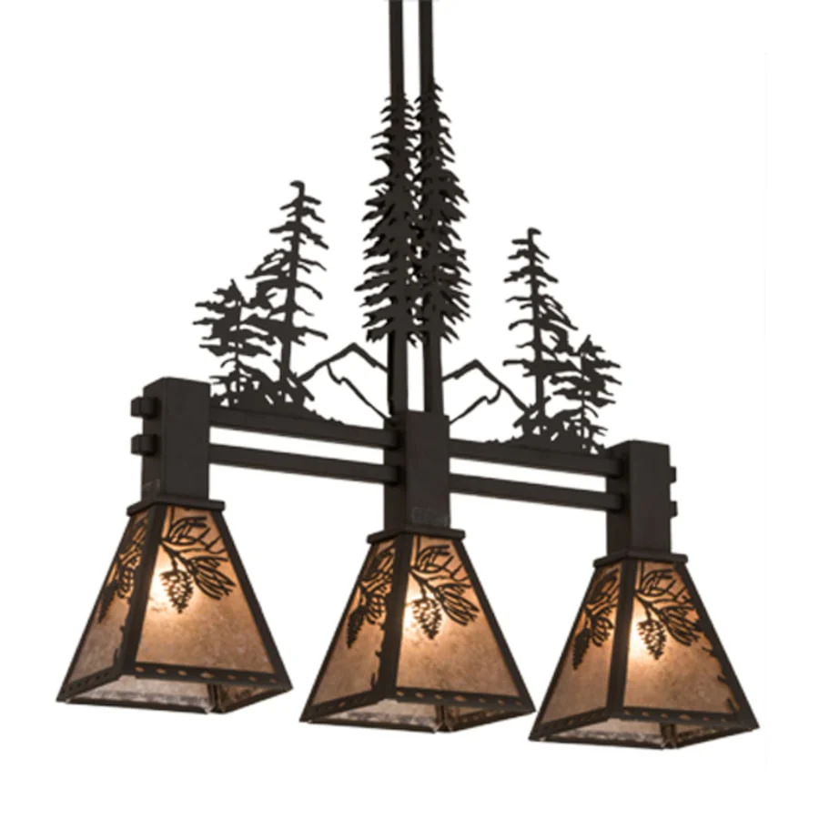 Meyda Tiffany Tall Pines 3 Light 30" Wide Linear Pendant - Image 2