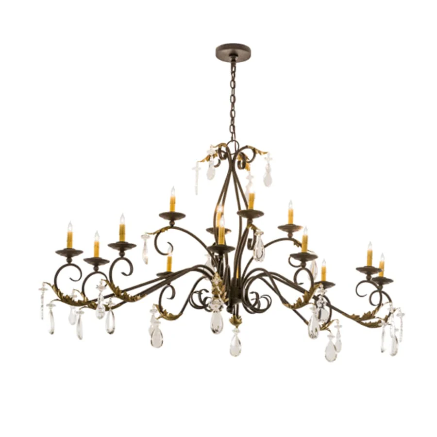 Meyda Tiffany Long Windsor 14 Light 38" Wide Crystal Candle Style Chandelier - Image 2