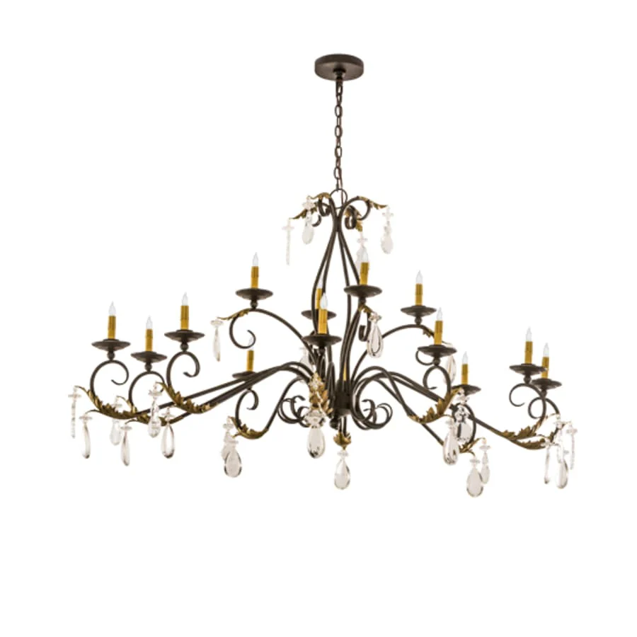 Meyda Tiffany Long Windsor 14 Light 38" Wide Crystal Candle Style Chandelier - Image 3