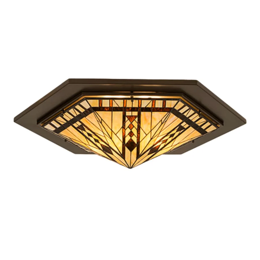 Meyda Tiffany Sonoma 6 Light 36" Wide Flush Mount Ceiling Fixture - Bronze Finish - Image 1