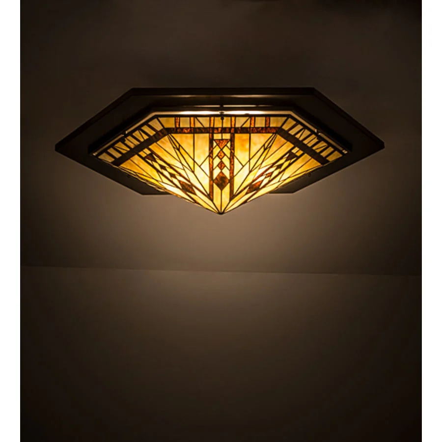Meyda Tiffany Sonoma 6 Light 36" Wide Flush Mount Ceiling Fixture - Bronze Finish - Image 2