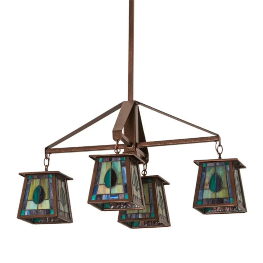 Meyda Tiffany Long Mackintosh Leaf 4 Light 24" Wide Chandelier - Image 3