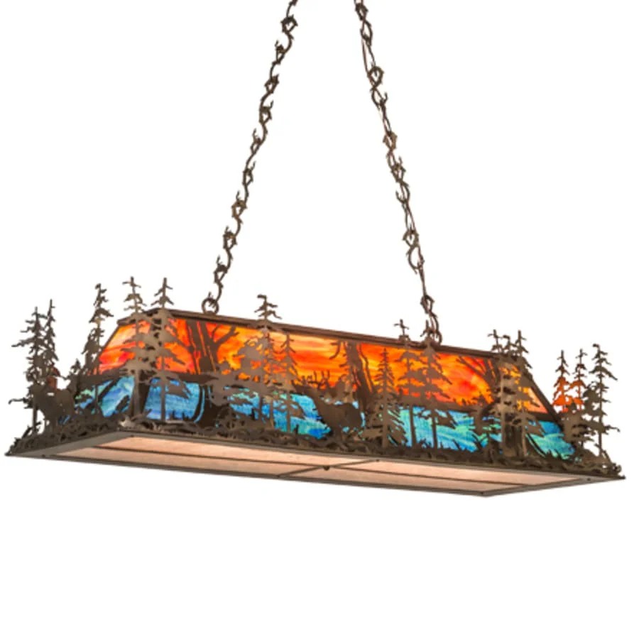 Meyda Tiffany 6 Light 54" Wide Billiard Linear Pendant - Image 1