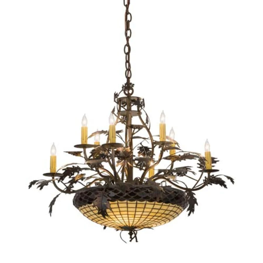 Meyda Tiffany Greenbriar Oak 11 Light 42" Wide Taper Candle Style Chandelier - Image 1