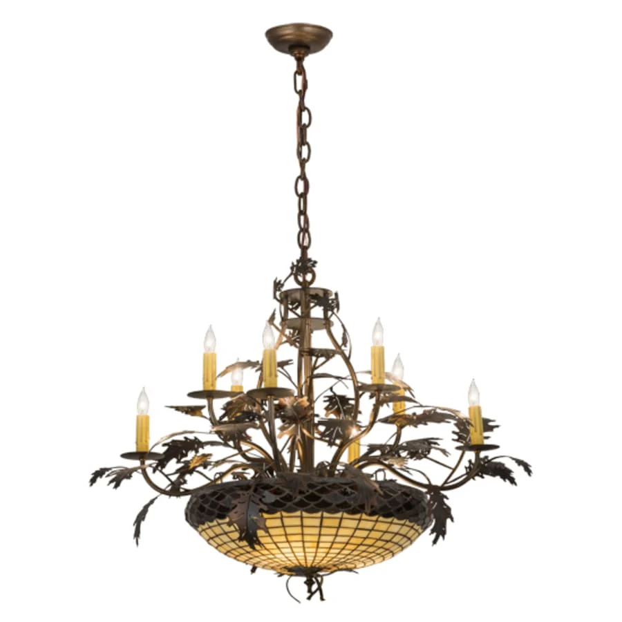 Meyda Tiffany Greenbriar Oak 11 Light 42" Wide Taper Candle Style Chandelier - Image 2