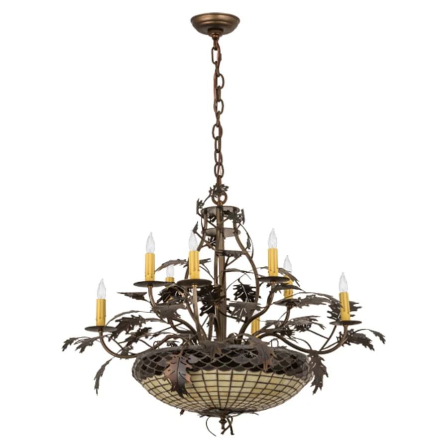 Meyda Tiffany Greenbriar Oak 11 Light 42" Wide Taper Candle Style Chandelier - Image 3